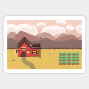 Farmhouse Pixel art Illustration Sticker